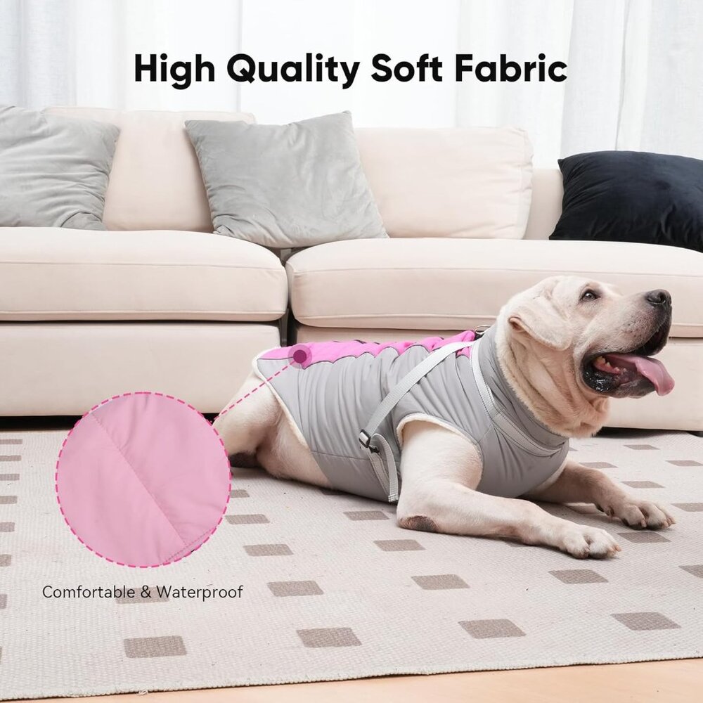 Fleece Dog Coat with Harness Jacket Warm Winter Vest for Small Dogs M XL - Picture 6 of 8